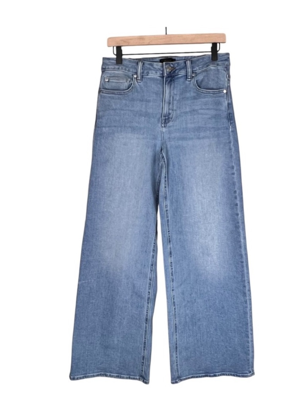 Quince Bella Stretch Wide Leg Jeans Atlantic Blue High Rise Size 28 - Picture 11 of 12
